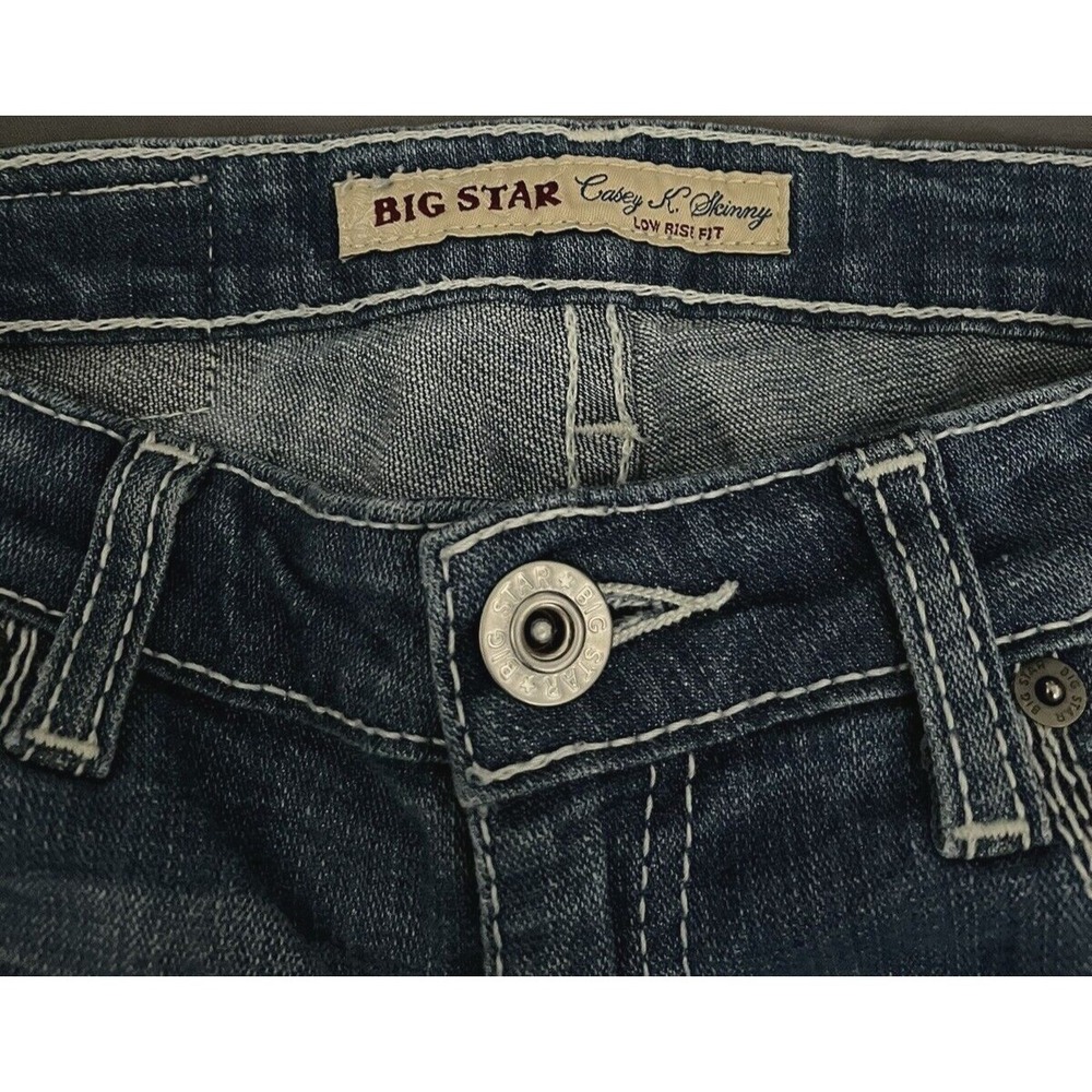 BigStar Womens SZ 26 L Med Wash Denim Casey K Skinny Low Rise Straight Leg Jeans - Picture 7 of 16